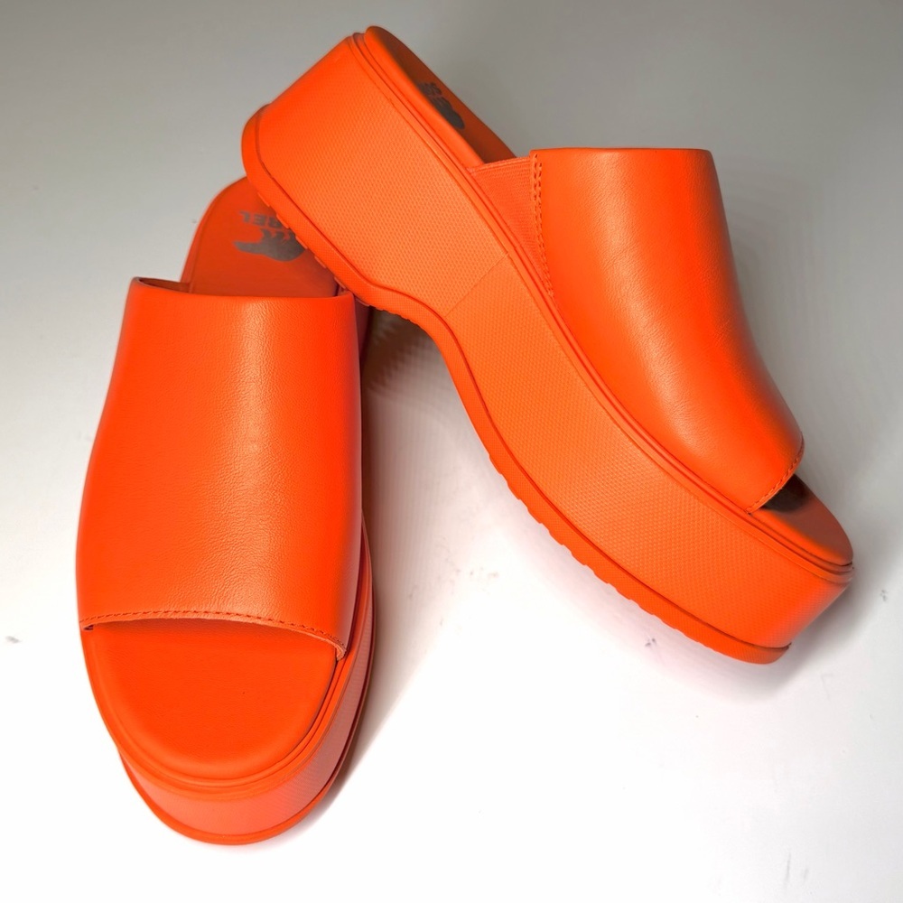 Sorel Women’s DAYSPRING Orange Platform Slide Sandals Size- 7 - Picture 7 of 9